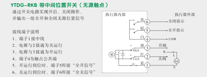 电动执行器,电动头,YTDG-RKB1000电动执行机构接线图