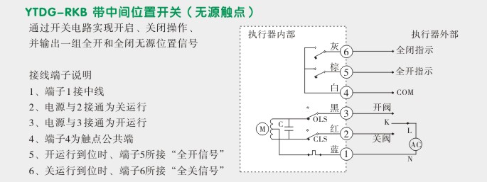 电动执行器,电动头,YTDG-RKB50电动执行机构接线图