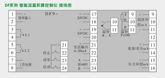 液晶显示流量表,DF9Y流量表接线图