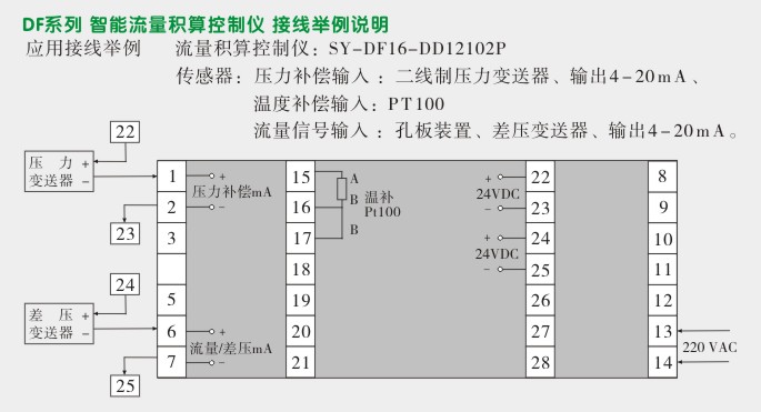 液晶显示流量表,DF9Y流量表应用接线说明